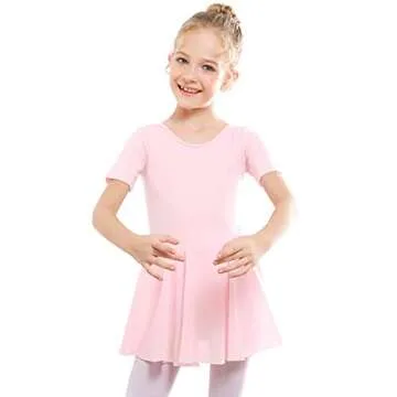 Stelle Ballet Leotards for Girls Dance Leotard with Skirt Toddler Dance Outfits Criss-Cross Back (Pink,2-3T)