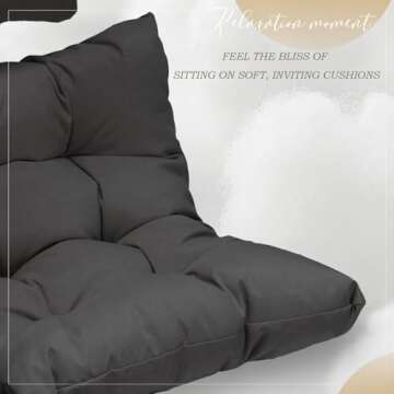 BULEXYARD Swing Egg Chair with Stand Indoor Outdoor Wicker Rattan Patio Basket Hanging Chair with UV...