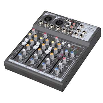 Audio2000'S AMX7303- Professional Four-Channel Audio Mixer with USB and DSP Processor