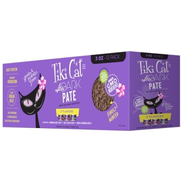 Tiki Cat After Dark Pâté, Variety Pack, High-Protein and 100% Non-GMO Ingredients, Wet Cat Food fo...