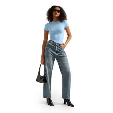 SUUKSESS Double Lined Fitted Basic Tees for Women