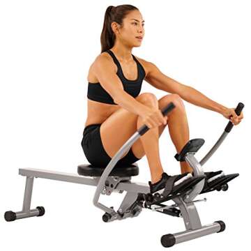 EFITMENT Total Motion Rowing Machine Rower with Full Arm Extensions, 350 lb Weight Capacity and Ipad/Tablet Holder, 12 Resistance Levels - RW032