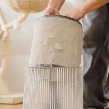 WISESKY Pet Air Purifier, 3-in-1 HEPA Filter for Cat Hair Dander Odor Dust, Quiet 360° Air Intake L...