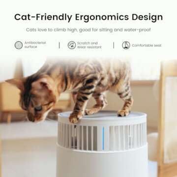 WISESKY Pet Air Purifier for Cat Hair Dust Odor