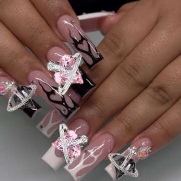 18Pcs Shiny Heart Nail Charms - DIY Nail Art Jewelry