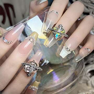 18Pcs Shiny Heart Nail Charms - DIY Nail Art Jewelry