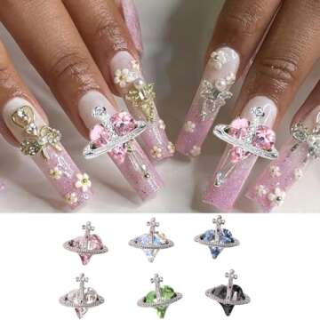 18Pcs Shiny Heart Nail Charms - DIY Nail Art Jewelry