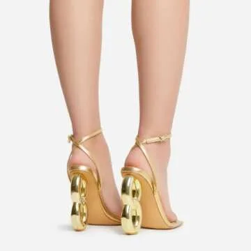 Arqa High Heels with Gold Chain for Weddings and Parties