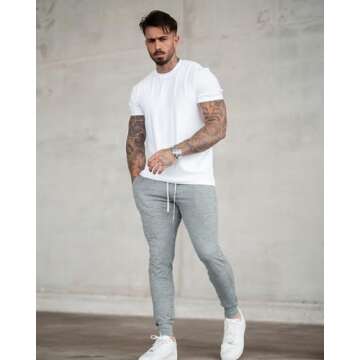 True Classic Mens Sweatpants, Mens Active Joggers Pants Black