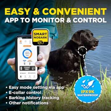Dogtra Smart NOBARK, detects Whining and Barking, App Control e-Collar, Usage Notification, Behavior Report, Waterproof(IPX9K), 30 Yard Range, Compact Size for 10lbs Dogs, Triple Detection Accuracy.