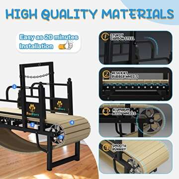 PawPaw's Dog Treadmill for Large Dogs, Medium Dogs. Dog Slatmill for Healthy & Fit Dog Life, Dog Treadmill for Indoor & Outdoor (Large)