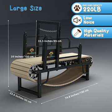 PawPaw's Dog Treadmill for Large Dogs, Medium Dogs. Dog Slatmill for Healthy & Fit Dog Life, Dog Treadmill for Indoor & Outdoor (Large)