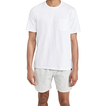 Faherty Men's Sunwashed Pocket Tee - Eco-Friendly Comfort in White, XL