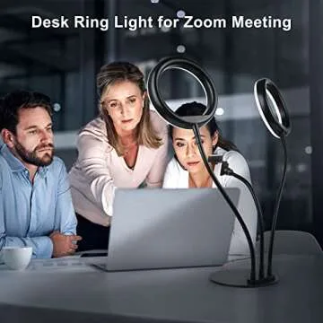 Zoom Lighting for Computer Ring Light with Stand and Phone Holder, Desk Ring Light for Zoom Call Meeting Video Recording - Stream Lighting for YouTube Instagram Podcast Tiktok