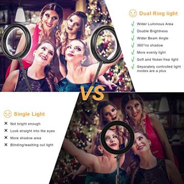 Zoom Lighting for Computer Ring Light with Stand and Phone Holder, Desk Ring Light for Zoom Call Meeting Video Recording - Stream Lighting for YouTube Instagram Podcast Tiktok