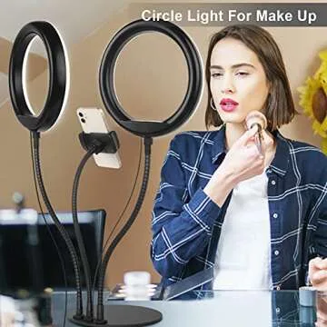 Zoom Lighting for Computer Ring Light with Stand and Phone Holder, Desk Ring Light for Zoom Call Meeting Video Recording - Stream Lighting for YouTube Instagram Podcast Tiktok