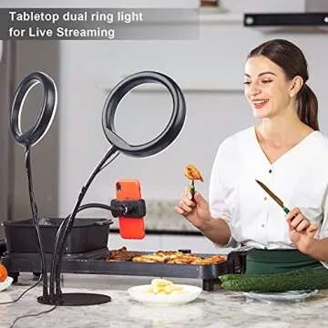 Zoom Lighting for Computer Ring Light with Stand and Phone Holder, Desk Ring Light for Zoom Call Meeting Video Recording - Stream Lighting for YouTube Instagram Podcast Tiktok