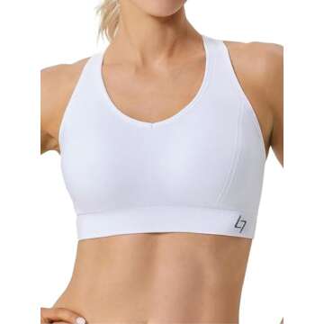 FITTIN Racerback Sports Bras for Women - Padded Seamless High Impact Support for Yoga Gym Workout Fi...