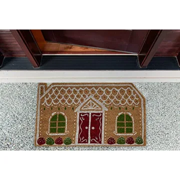 DII Christmas Welcome Mat Gingerbread House 17x29