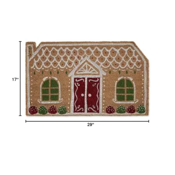 DII Christmas Welcome Mat Gingerbread House 17x29