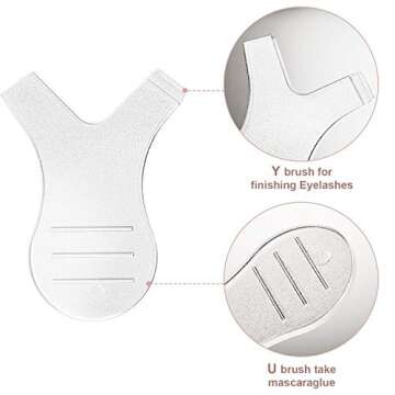 Leinuosen 20 Pack Y Lash Lift Tool Y Shape Eyelash Brush Silicone Grafting Lash Brush for Eyelash Ex...