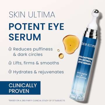 5% Caffeine 5% Retinol Eye Cream for Dark Circles, Puffiness and Bags, Hyaluronic Acid and Niacinami...