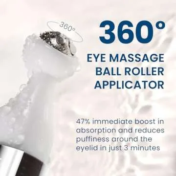 5% Caffeine 5% Retinol Eye Cream for Dark Circles, Puffiness and Bags, Hyaluronic Acid and Niacinamide Under Eye Cream Anti Aging, Eye Serum for Fine Lines, 360° Eye Massage Ball Roller