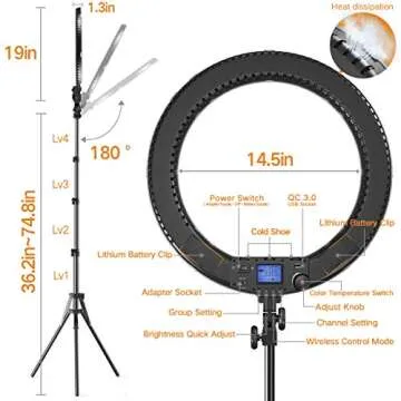 Pixel 19” Bi-Color Ring Light for YouTube and Self Portraits