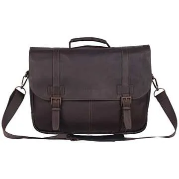 Kenneth Cole REACTION Show Business 16" Colombian Leather Business Laptop Portfolio Messenger Bag, B...