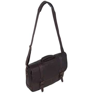 Kenneth Cole Leather Business Laptop Portfolio Messenger Bag