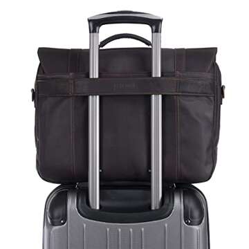 Kenneth Cole Leather Business Laptop Portfolio Messenger Bag