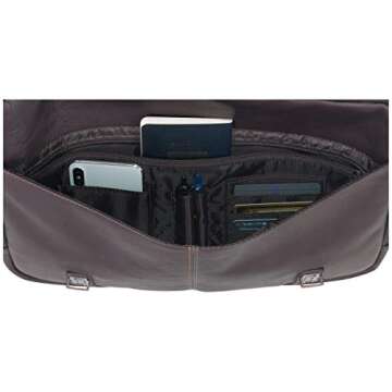 Kenneth Cole Leather Business Laptop Portfolio Messenger Bag
