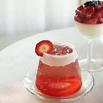 Mount Fuji Beer Glasses,2 Pcs 10 Oz Creative Drinking Glasses,Mountain Shape Wine Glasses,Bar Glassware,Dessert Cup,Ice Cream Cup,Vintage Glassware,Clear Glass Cup,Cocktails Whiskey Glasses