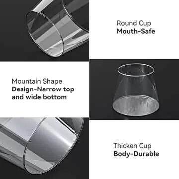 Mount Fuji Beer Glasses,2 Pcs 10 Oz Creative Drinking Glasses,Mountain Shape Wine Glasses,Bar Glassware,Dessert Cup,Ice Cream Cup,Vintage Glassware,Clear Glass Cup,Cocktails Whiskey Glasses