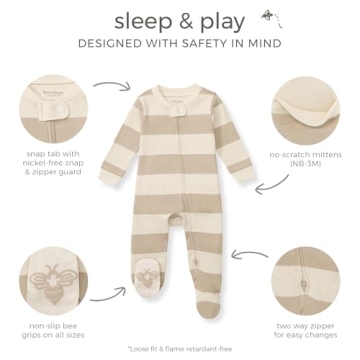 Burt's Bees Organic Cotton Baby Footed Pajamas for Comfort