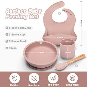 BPA Free Silicone Baby Feeding Set for Self-Feeding