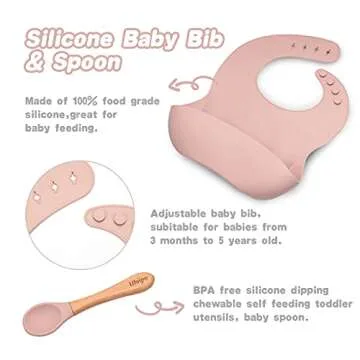 BPA Free Silicone Baby Feeding Set for Self-Feeding