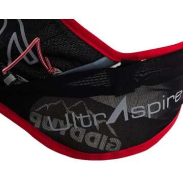 UltrAspire Bronco Lightweight Running Race Vest - Pitch Black/Red, Small (30"-36")