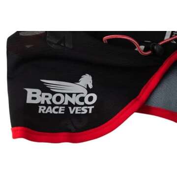 UltrAspire Bronco Lightweight Running Race Vest - Pitch Black/Red, Small (30"-36")