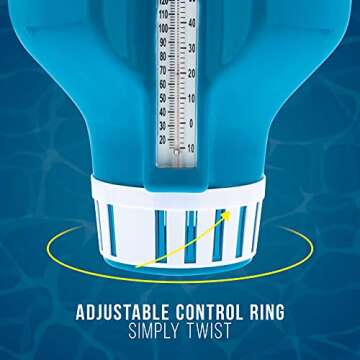 U.S. Pool Supply Floating Chlorine Dispenser with Thermometer
