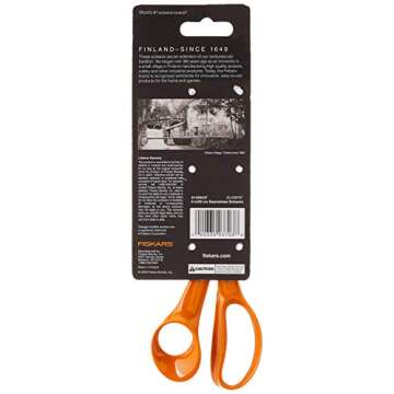 Fiskars 01-005437 Heritage Seamstress Scissors, 8 Inch, Stainless Steel, Orange and White