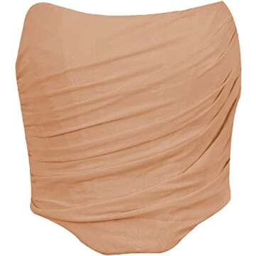 Vintage Strapless Open Back Boned Corset Crop Top