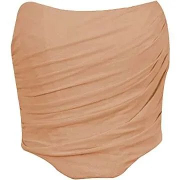 Vintage Strapless Open Back Boned Corset Crop Top