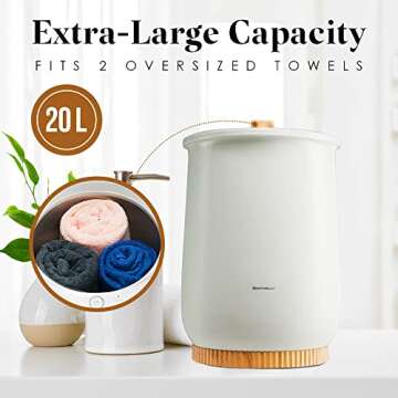 Bartnelli Luxury Premium Towel Warmer, Extra Large Size, Bucket Style - BTW-660 for Bath & Spa Towels, Baby Blankets, Bathrobes