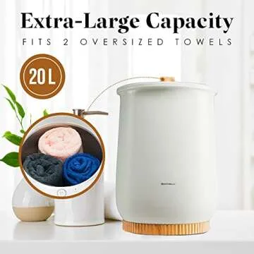 Bartnelli Luxury Premium Towel Warmer, Extra Large Size, Bucket Style - BTW-660 for Bath & Spa Towels, Baby Blankets, Bathrobes