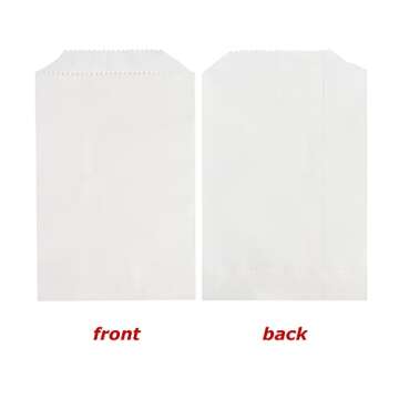 Volanic 100PCS 4X6 Inch White Paper Bags Small Flat Party Favor Bag for Bakery Cookies Sandwich Soap...