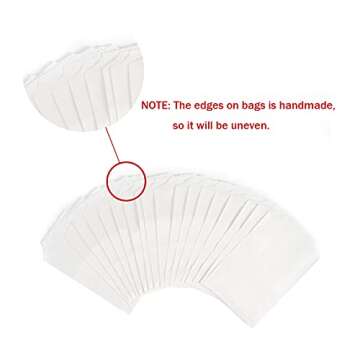 Volanic 100PCS 4X6 Inch White Paper Bags Small Flat Party Favor Bag for Bakery Cookies Sandwich Soap Packing