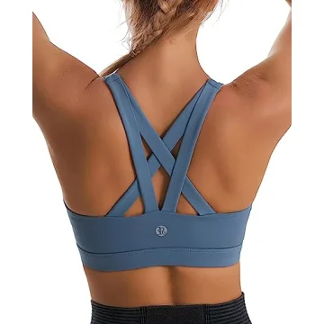 RUNNING GIRL Sports Bra for Women, Criss-Cross Back Padded Strappy Sports Bras Medium Support Yoga B...
