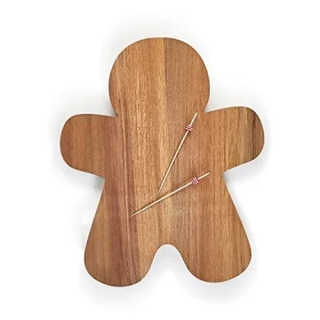 Two's Company Gingerbread Dessert/Serving Board with 20 Striped Cocktail Picks