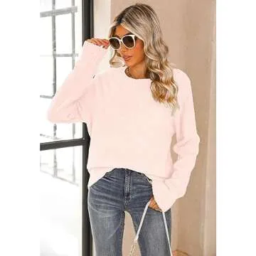 luvamia Womens Pajama Sets Knit Tops for Women Lounge Pants Women Casual Two Piece Outfits Sets Trendy Winter Clothes for Women Soft Pink Small Fits Size 4/ Size 6